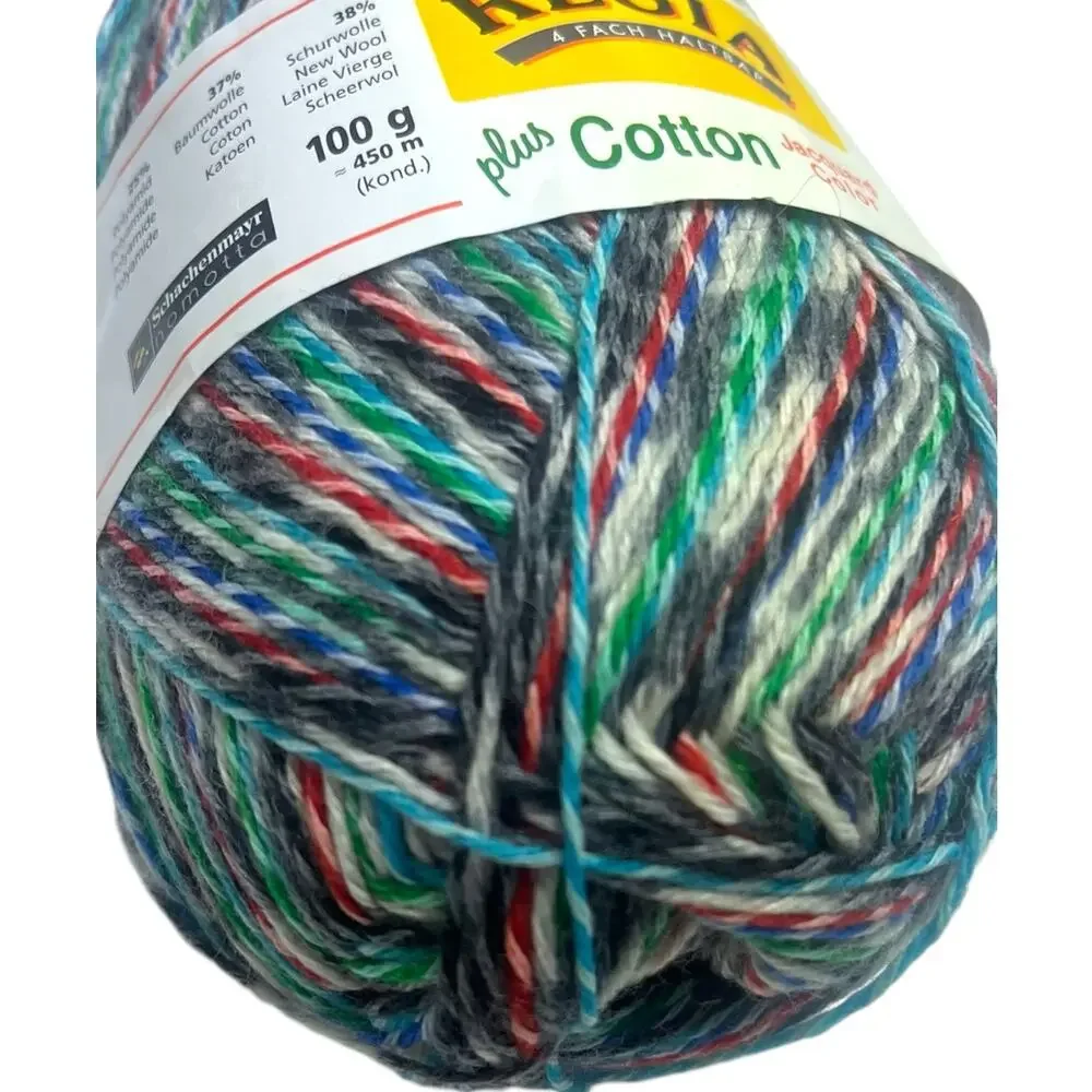 2 Skeins Regia Jacquard Color Cotton Wool Fingering Sock Yarn  🧶 5266 & 5268 - Picture 4 of 12